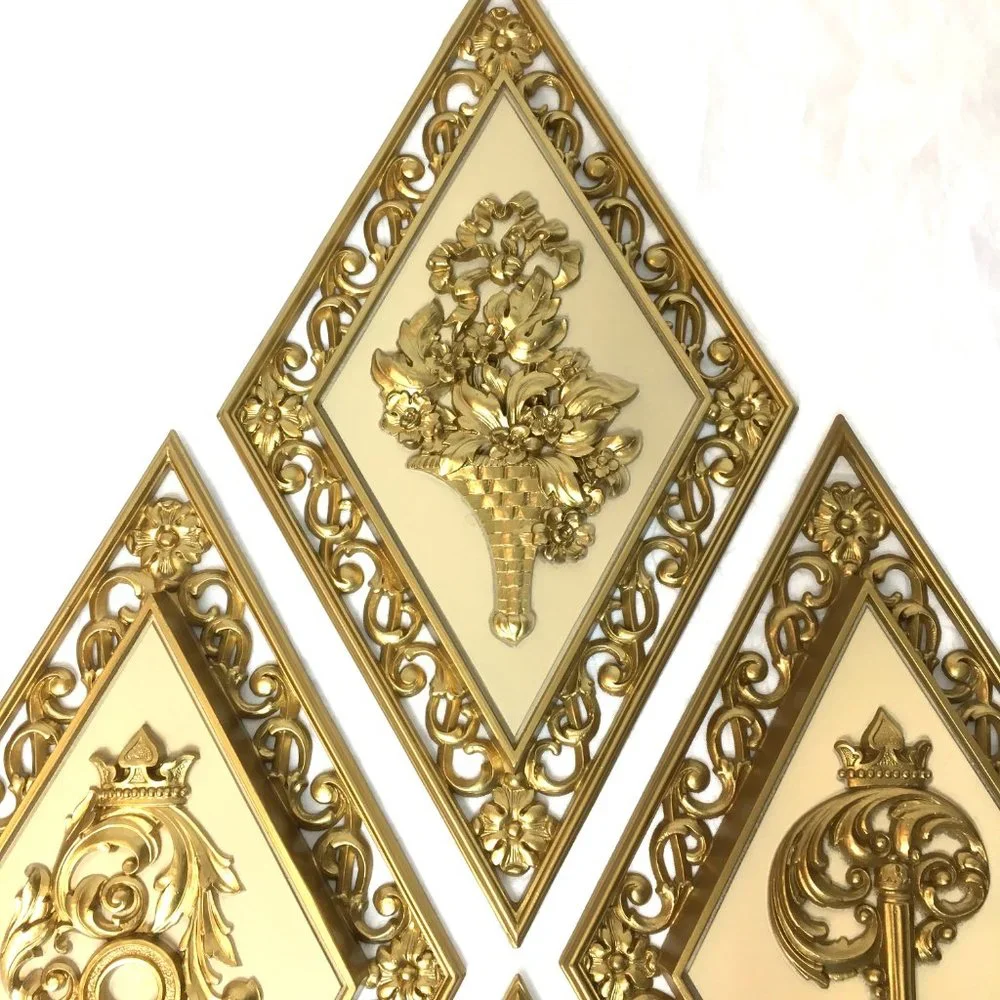 * DART MCM  Diamond Music and Key Wall Decor Plaques Vintage 14” x 8”